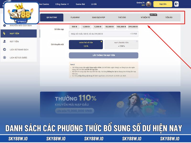 Danh sách các phương thức bổ sung số dư hiện nay