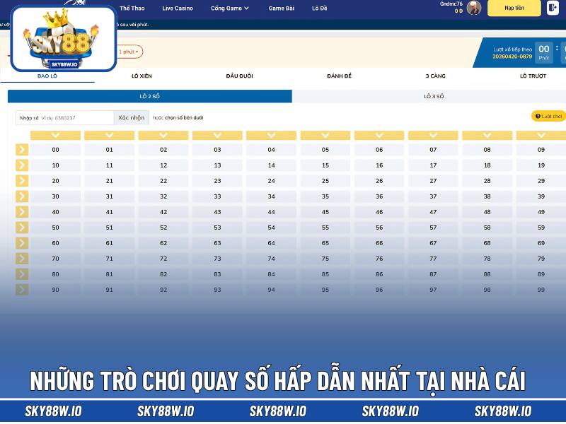 Những trò chơi quay số hấp dẫn nhất tại nhà cái